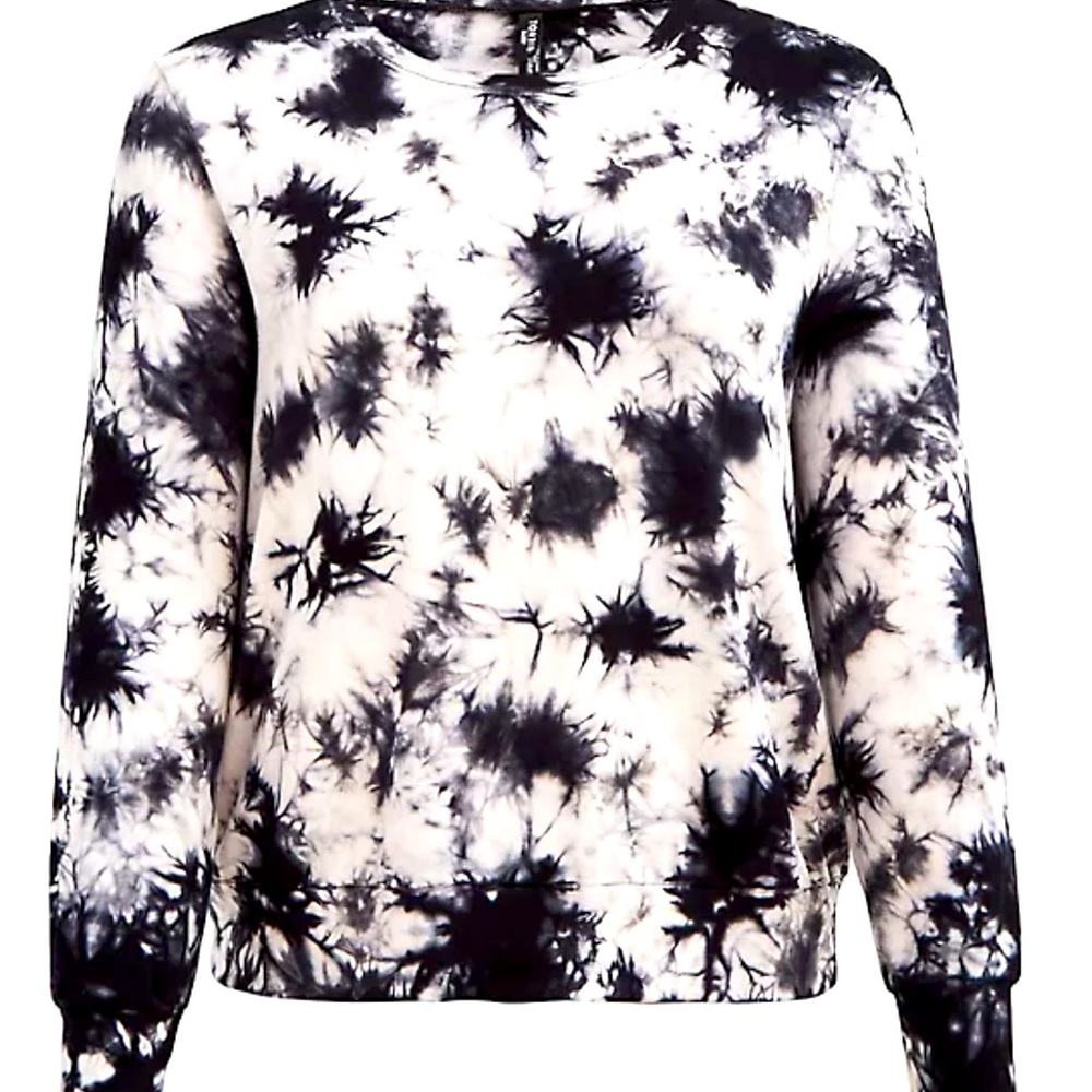 DREAM FLEECE SLEEP SWEATSHIRT - TIE DYE BLACK & WHITE